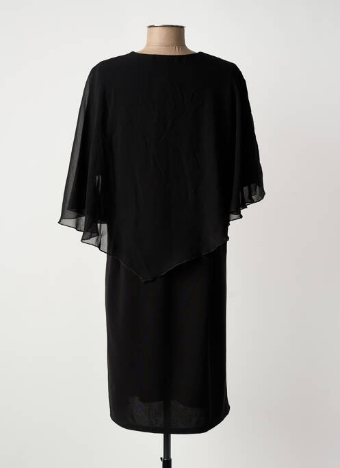 Robe mi-longue manches courtes manches courtes noir UNICA PLUS femme