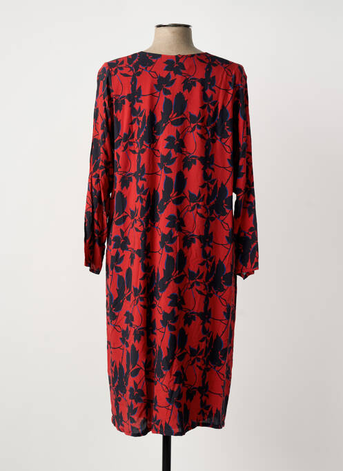 Robe mi-longue rouge POISSONS BLANCS femme