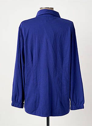 Chemisier coupe cintrée manches longues bleu POISSONS BLANCS femme