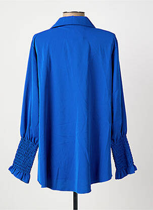 Tunique manches longues col chemisier bleu COULEURS DU TEMPS femme