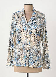 Chemisier coupe cintrée manches longues bleu KALISSON femme