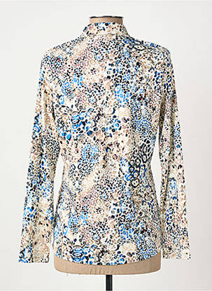 Chemisier coupe cintrée manches longues bleu KALISSON femme