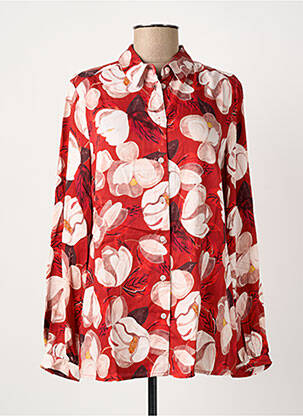 Chemisier imprimé fleurs manches longues rouge TONI femme
