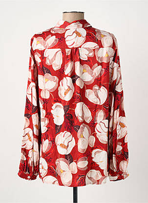 Chemisier imprimé fleurs manches longues rouge TONI femme