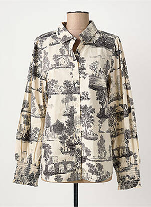 Chemisier coupe cintrée manches longues beige CULTURE femme
