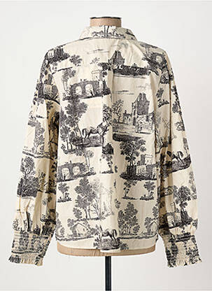 Chemisier coupe cintrée manches longues beige CULTURE femme