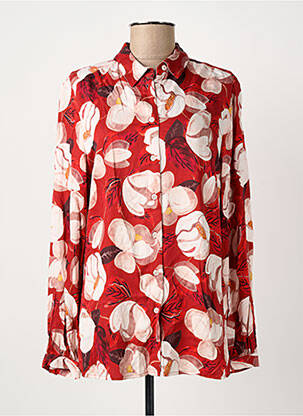 Chemisier imprimé fleurs manches longues rouge TONI femme