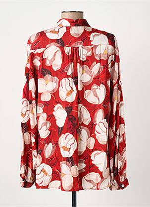 Chemisier imprimé fleurs manches longues rouge TONI femme