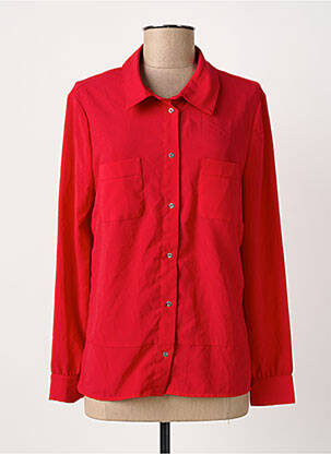 Chemisier coupe cintrée manches longues rouge CHRISTINE LAURE femme