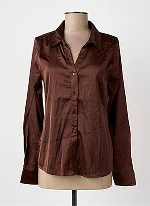 Chemisier coupe cintrée manches longues marron B.YOUNG femme