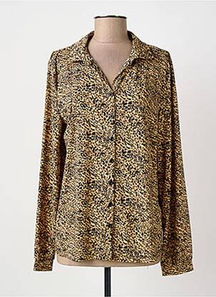 Chemisier coupe cintrée manches longues beige HBT femme