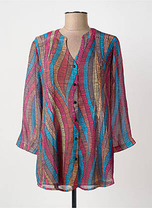 Chemisier tissage crêpe manches 3/4 rouge JULIE GUERLANDE femme