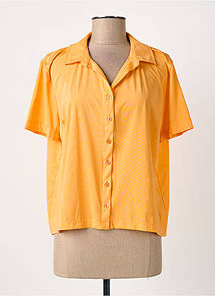Chemisier manches courtes manches courtes orange HBT femme