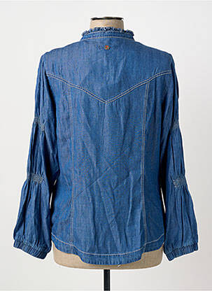 Chemisier coupe cintrée manches longues bleu 7 SEASONS femme