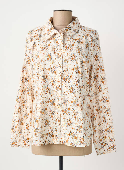 Chemisier imprimé fleurs manches longues beige JULIE GUERLANDE femme