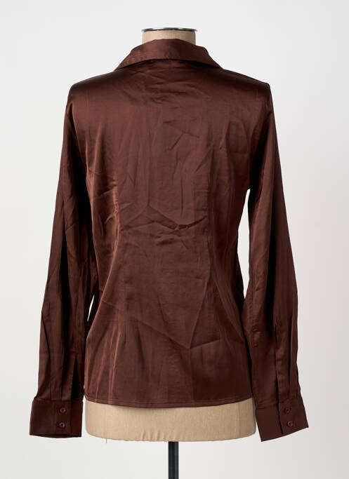 Chemisier coupe cintrée manches longues marron B.YOUNG femme