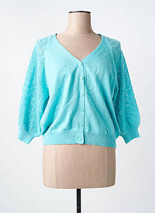 Gilet manches longues manches 3/4 bleu JULIE GUERLANDE femme