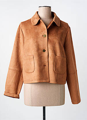 Veste casual tissage suedine marron JULIE GUERLANDE femme