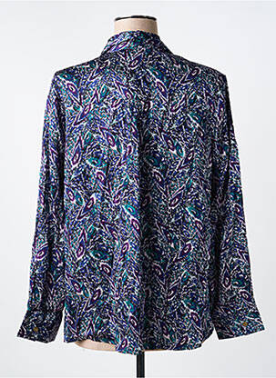 Chemisier imprimé fantaisie manches longues bleu LA FIANCÉE femme