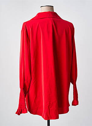 Chemisier coupe droite manches longues rouge COULEURS DU TEMPS femme
