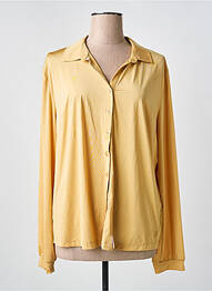 Chemisier coupe droite manches longues jaune HBT femme