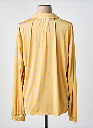 Chemisier coupe droite manches longues jaune HBT femme