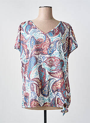 Top imprimé fantaisie manches courtes bleu CECIL femme