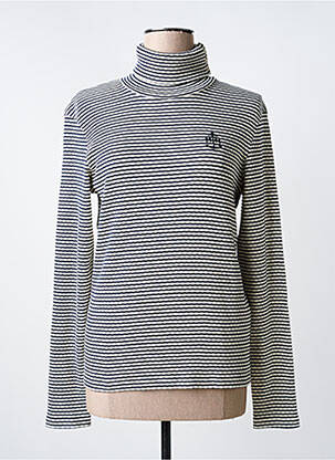 Pull col roulé coupe cintrée manches longues bleu MAT DE MISAINE femme