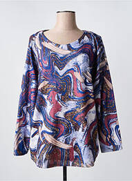Pull stretch manches longues bleu COULEURS DU TEMPS femme