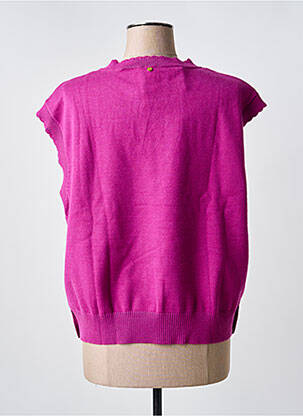 Pull resserrée sur le bas manches courtes rose C'EST BEAU LA VIE femme