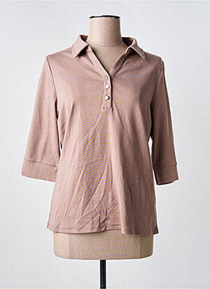 Polo coupe cintrée manches courtes marron MARBLE femme