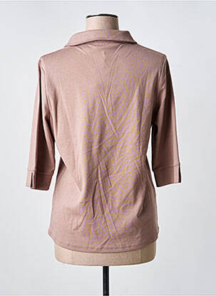 Polo coupe cintrée manches courtes marron MARBLE femme