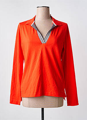 Polo coupe cintrée manches longues orange SAINT JAMES femme