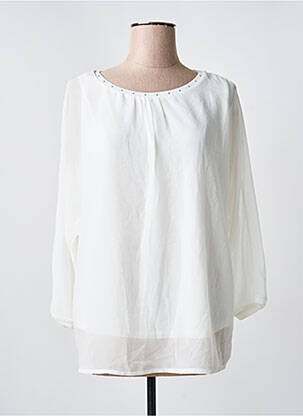 Blouse col rond manches longues blanc STREET ONE femme