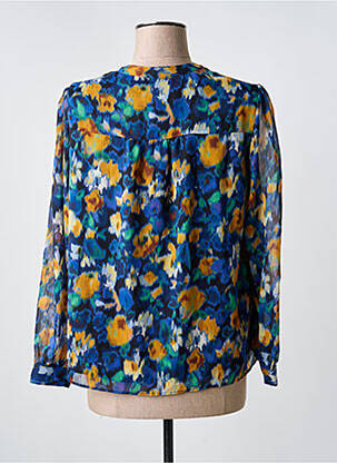 Blouse imprimé fantaisie manches longues bleu JULIE GUERLANDE femme