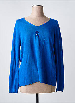 Pull coupe cintrée manches longues bleu DIPLODOCUS femme