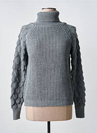 Pull col roulé coupe cintrée manches longues gris MERI & ESCA femme