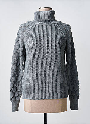 Pull col roulé coupe cintrée manches longues gris MERI & ESCA femme