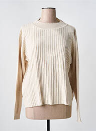 Pull col rond manches longues beige C'EST BEAU LA VIE femme
