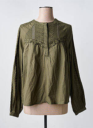 Blouse col rond manches longues vert B.YOUNG femme