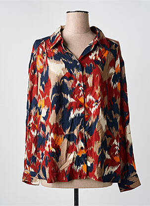 Chemisier imprimé fantaisie manches longues rouge B.YOUNG femme