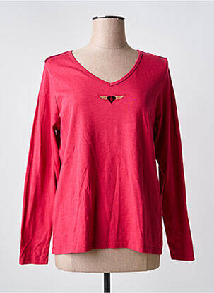 T-shirt coupe droite manches longues rose DIPLODOCUS femme