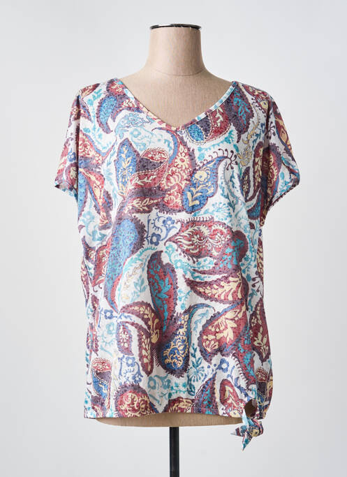 Top imprimé fantaisie manches courtes bleu CECIL femme