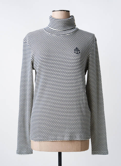 Pull col roulé stretch manches longues bleu MAT DE MISAINE femme