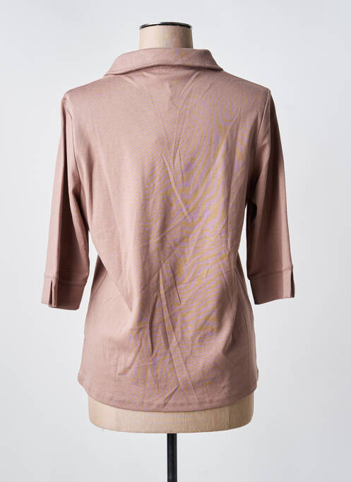 Polo coupe cintrée manches courtes marron MARBLE femme