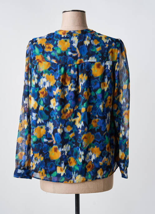 Blouse imprimé fantaisie manches longues bleu JULIE GUERLANDE femme