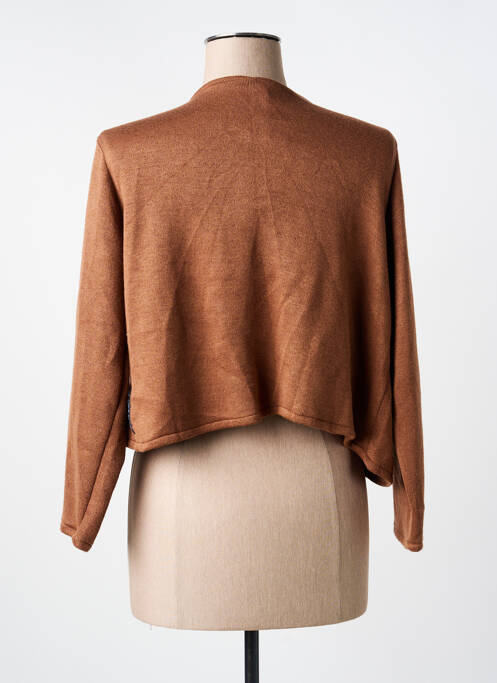 Gilet manches longues marron POISSONS BLANCS femme