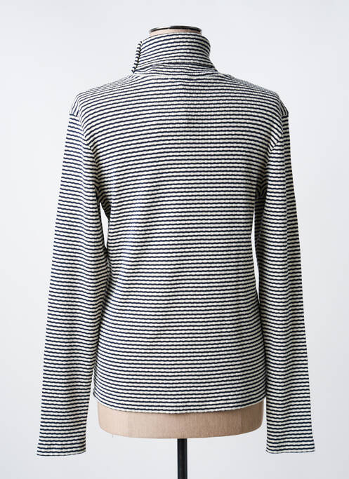 Pull col roulé stretch manches longues bleu MAT DE MISAINE femme