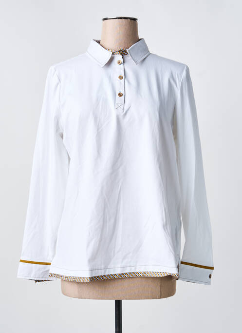 Polo manches longues manches longues blanc BARILOCHE femme