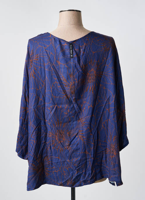 T-shirt bleu POISSONS BLANCS femme